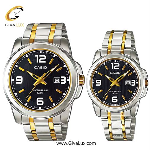ساعت مچی اورجینال ست کاسیو Casio نقره ای | طلایی-نقره ای| مشکی| کد رفرنس زنانه: LTP-1314SG-1AVDF، مردانه: MTP-1314SG-1AVDF